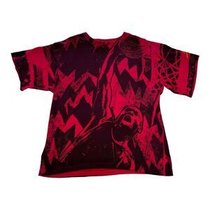 Vintage 90s Michael Jordan T Shirt Nike AOP Medium All Over Print Dunk‎ Air Rare
